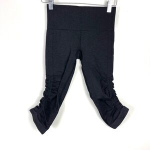 Lululemon In The Flow Crop Leggings Women's Size 2 Heathered Black Activewear